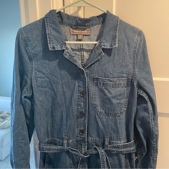 J. Crew Blue Denim Jumpsuit Point Sur - Picture 3 of 5